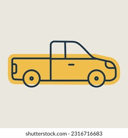 Icono aislado del vector del vehículo de recogida. Símbolo gráfico del sitio web de viajes y turismo y diseño de aplicaciones, logotipo, aplicación, interfaz de usuario