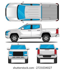 Recogida de Vector de coche. Vector de maqueta de coche Tritón, vistas laterales, delanteras, traseras y superiores. Perfecto para la marca, el diseño de impresión y el diseño de Plantilla