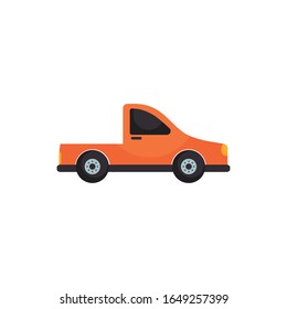 Pickup car vehicle flat style icon design, Transportation travel trip urban motor speed fast and driving theme Vector illustration