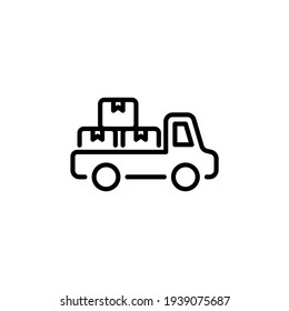 pickup cargo delivery icon in vector. Logotype