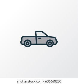 Pickup Colorful Outline Symbol. Premium Quality Isolated Auto  Element In Trendy Style.