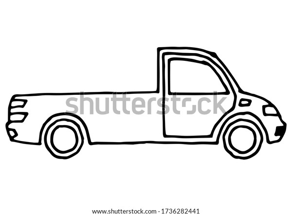 Pickup Coloring Page Kids Stock Vector (Royalty Free) 1736282441 ...