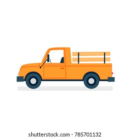 Pick-up farming. Vector flat illustration on white background