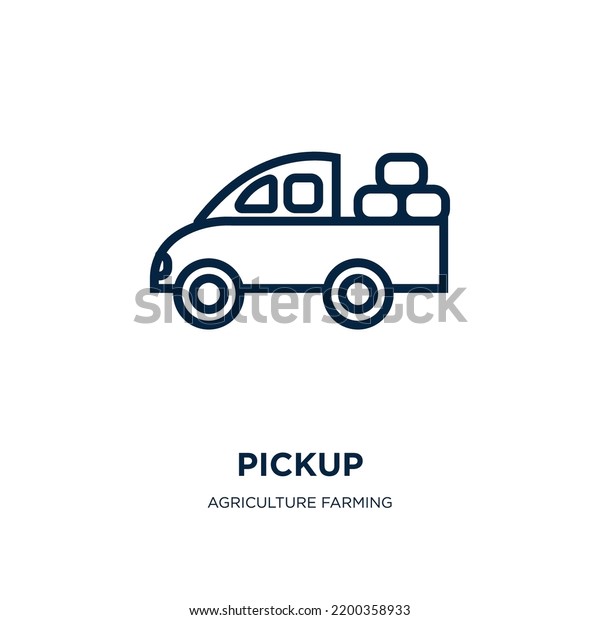 pickup icon
from agriculture farming and gardening collection. Thin linear
pickup, van, truck outline icon isolated on white background. Line
vector pickup sign, symbol for web and
mobile