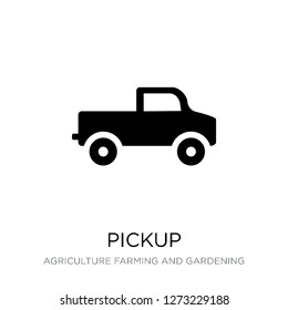 pickup icon vector on white background, pickup trendy filled icons from Agriculture farming and gardening collection, pickup simple element illustration