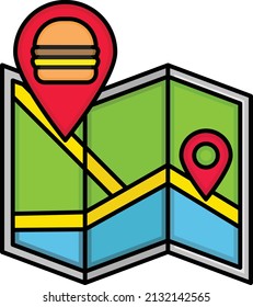 Pickup Location Concept, Available Online Restaurants Vector Color Icon Design, Retail Food Delivery Service Symbol, Touch Less Meal Courier Sign, Grocery Pickup Stock Illustration