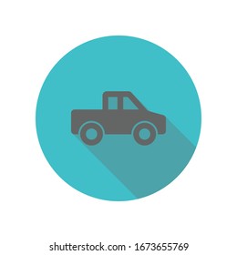 Pickup long shadow icon. Simple glyph, flat vector of transport icons for ui and ux, website or mobile application