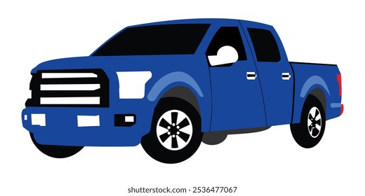 Pickup or mini truck vehicle transport silhouette vector icon illustration.