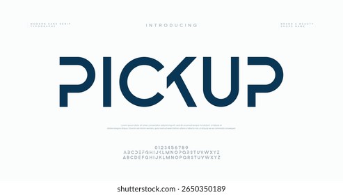 Pickup minimal luxury font alphabet logo. Typography beauty fashion elegant minimalist serif italic fonts decorative wedding vintage retro logos. vector illustration