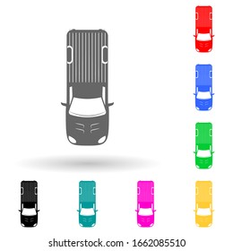 pickup multi color style icon. Simple glyph, flat vector of transport view from above icons for ui and ux, website or mobile application