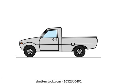 Pickup object vector on white background.Line art for graphic design art work.