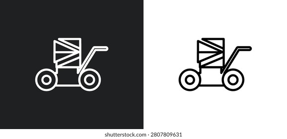 pickup outline icon in white and black colors. pickup flat vector icon from farming and gardening collection for web, mobile apps and ui.