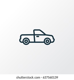 Pickup Outline Symbol. Premium Quality Isolated Van Element In Trendy Style.