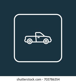 Pickup Outline Symbol. Premium Quality Isolated Van Element In Trendy Style.