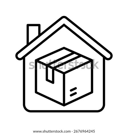 Pickup Point Icons In Outline, Vector Illustration