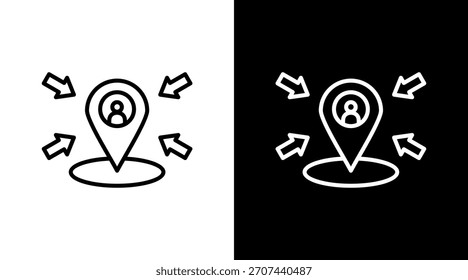 Pickup Point Umriss weißes Symbol Set Design