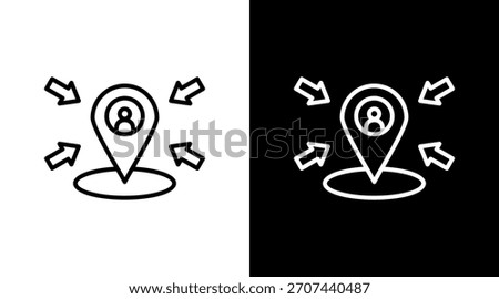 Pickup Point Outline White Icon Set Design
