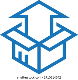 pickup product icon. pickup package icon vector (blue version)