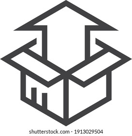 pickup product icon. pickup package icon vector (blue version)