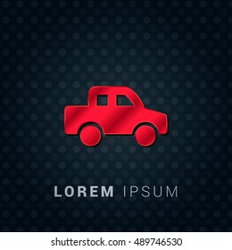 Pickup Red chromium precious metallic 3D Icon / Logo Design