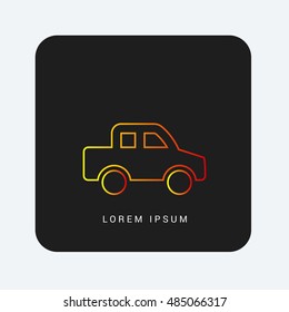 Pickup Red & Orange gradient attractive line thin icon / logo design