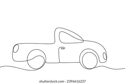 Recogida. Vista lateral. Día Mundial del Automóvil. Ilustración vectorial. Imágenes producidas sin el uso de ningún tipo de software de IA en cualquier etapa. 
