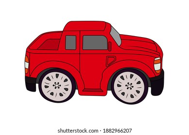 Pickup toy car. Vector stock illustration eps10.