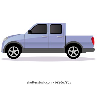 Pickup track car body type vector illustration