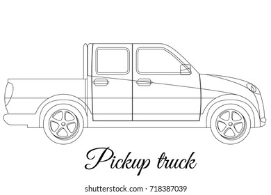 Pickup track car body type outline