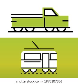 pickup tram transport linear and fill