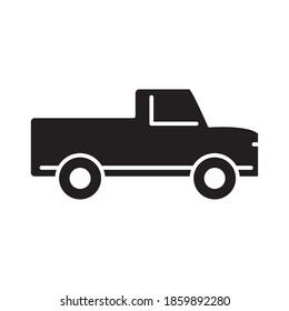 transporte de recolección, icono de silueta de vista lateral aislado en ilustración vectorial de fondo blanco