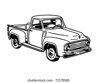 Pickup Truck 2 - Retro Ad Art Illustration