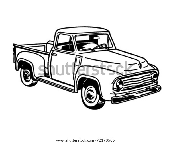 Pickup Truck 2 -\
Retro Ad Art\
Illustration