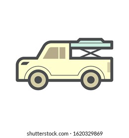 pickup truck accessory or tonneau cover or bed truck cover  vector icon design.