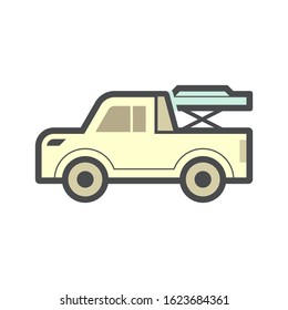 pickup truck accessory or tonneau cover or bed truck cover  vector icon design.