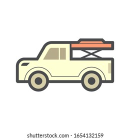 pickup truck accessory or tonneau cover or bed truck cover  vector icon design.