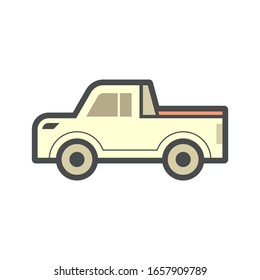 Pickup Truck Accessory Or Tonneau Cover Or Bed Truck Cover  Vector Icon Design.