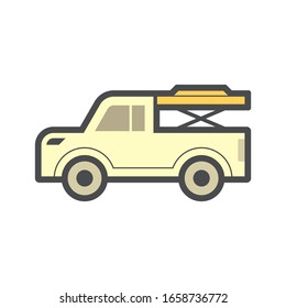 pickup truck accessory or tonneau cover or bed truck cover  vector icon design.