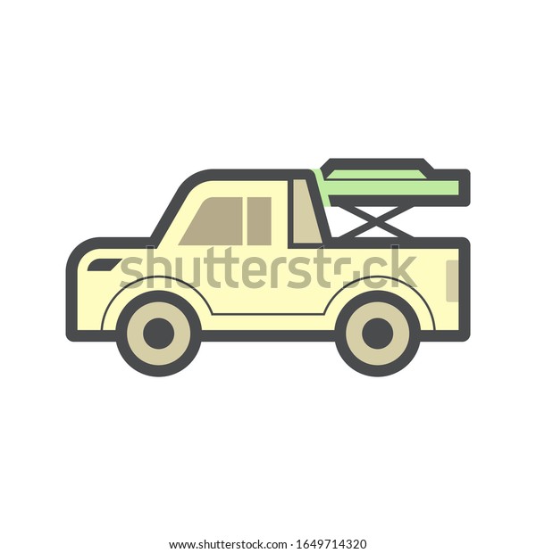 pickup truck accessory or tonneau cover or bed\
truck cover  vector icon\
design.