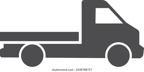 Pickup truck black icon. Cargo transport symbol