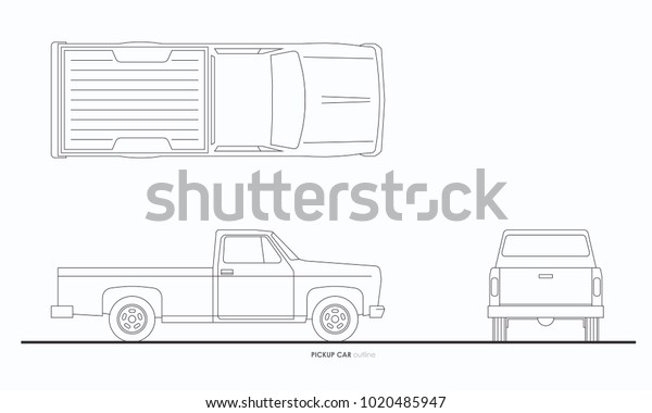 pickup truck car\
drawing graphic outline