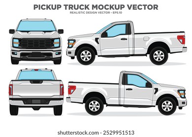 Vector de maqueta de coche de camioneta para la marca en el fondo blanco