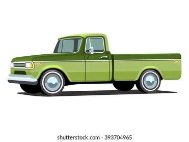 Pickup Truck. Classic Truck. Isolated Vector Illustration