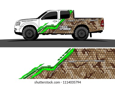 pickup truck decal design vector. abstract background for vehicle vinyl wrap