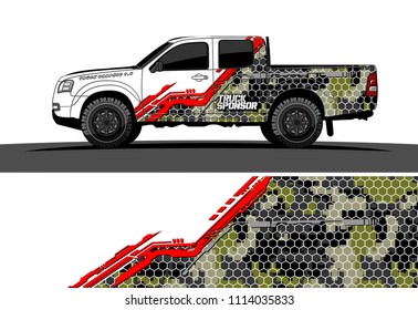 pickup truck decal design vector. abstract background for vehicle vinyl wrap