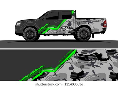 pickup truck decal design vector. abstract background for vehicle vinyl wrap