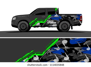 pickup truck decal design vector. abstract background for vehicle vinyl wrap