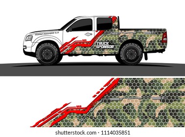 pickup truck decal design vector. abstract background for vehicle vinyl wrap