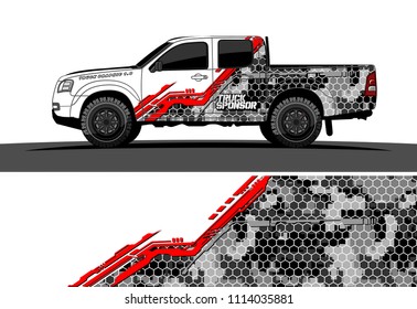 pickup truck decal design vector. abstract background for vehicle vinyl wrap