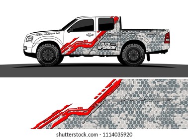 pickup truck decal design vector. abstract background for vehicle vinyl wrap